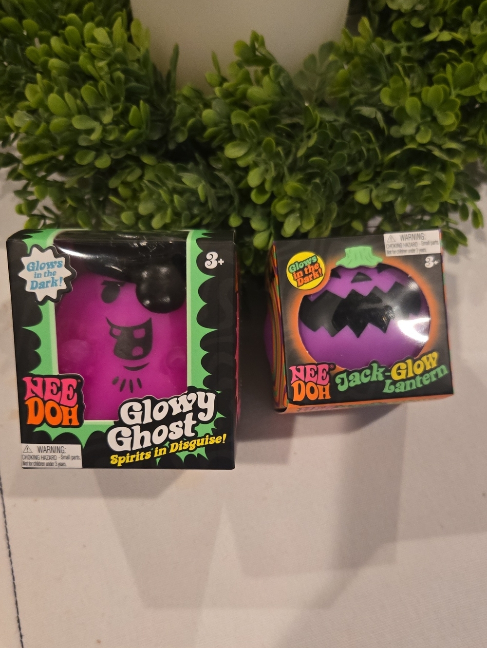 Schylling NeeDoh Glowy Ghost & Jack-Glow Lantern - Purple Glow Kids Toys